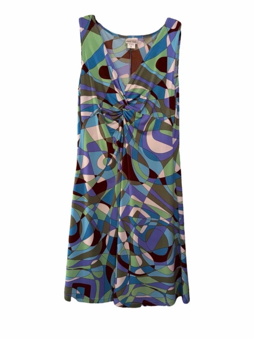NWOT Nomadic Traders Multicolor Abstract Geometric dress in Blue, Green & Brown
